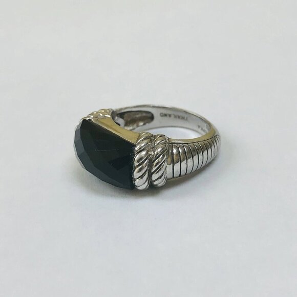 925 Sterling Silver Judith Ripka Black Onyx Faceted Ring Size 6 - Picture 8 of 9